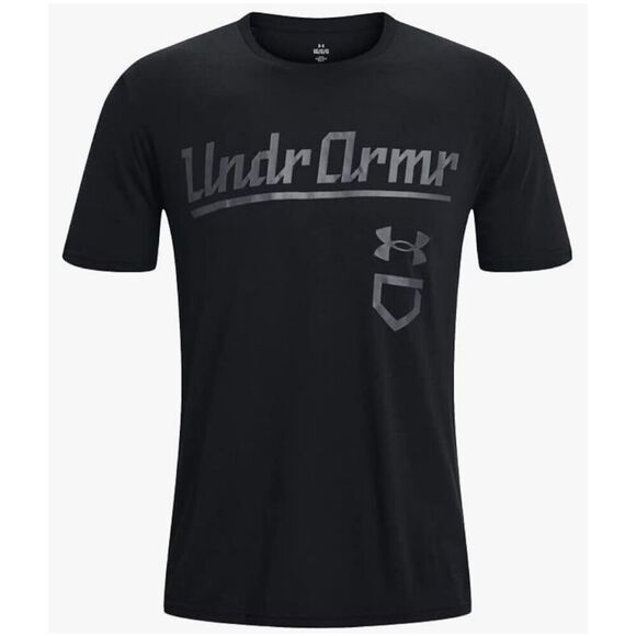 Under Armour Men's Baseball Script SS Loose Grey Short-Sleeve Shirt large - Picture 1 of 4